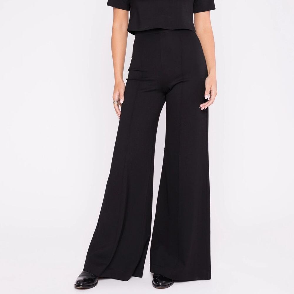 Wide Leg Women's Pants - Black